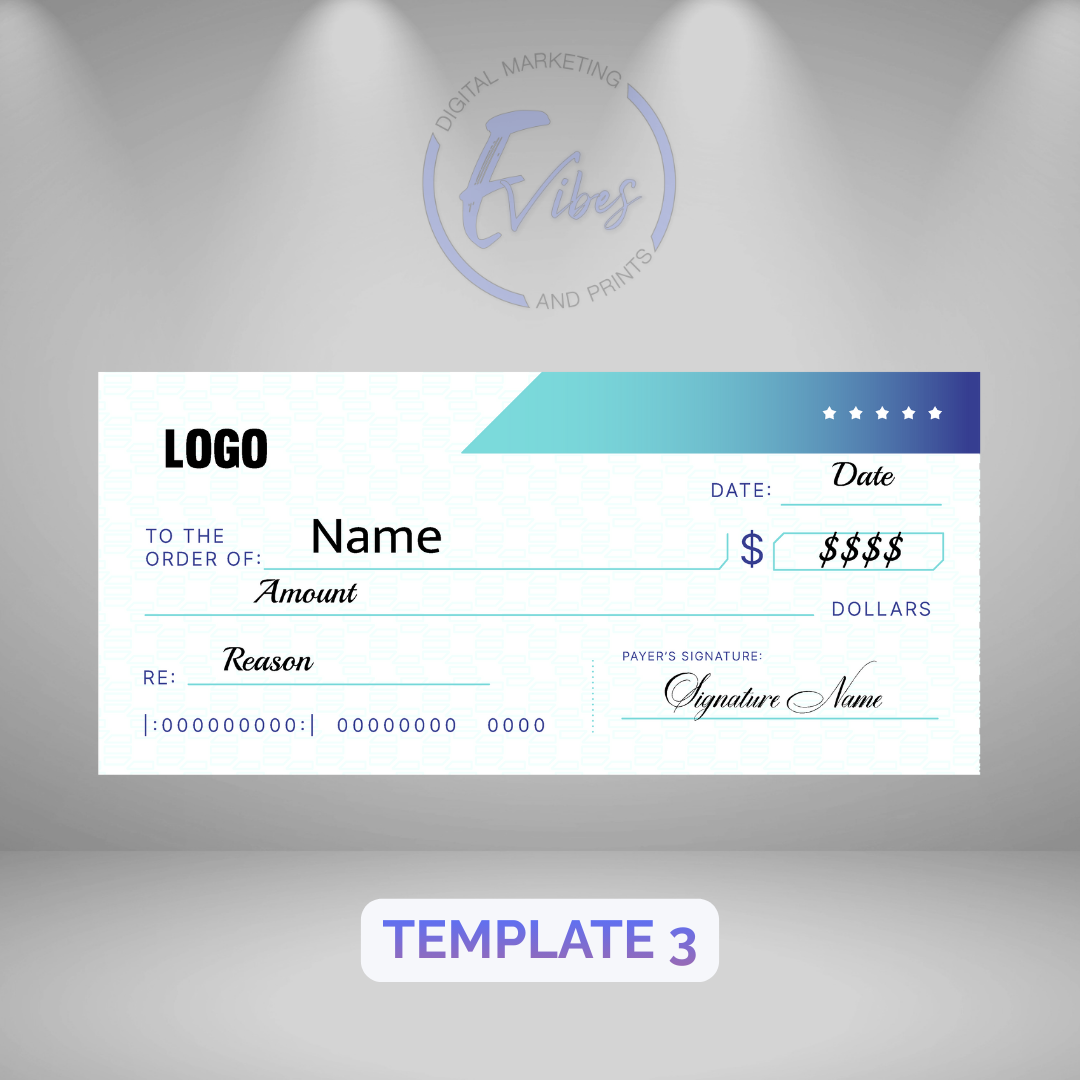 Evibes Digital Marketing & Prints · Economy Big Check