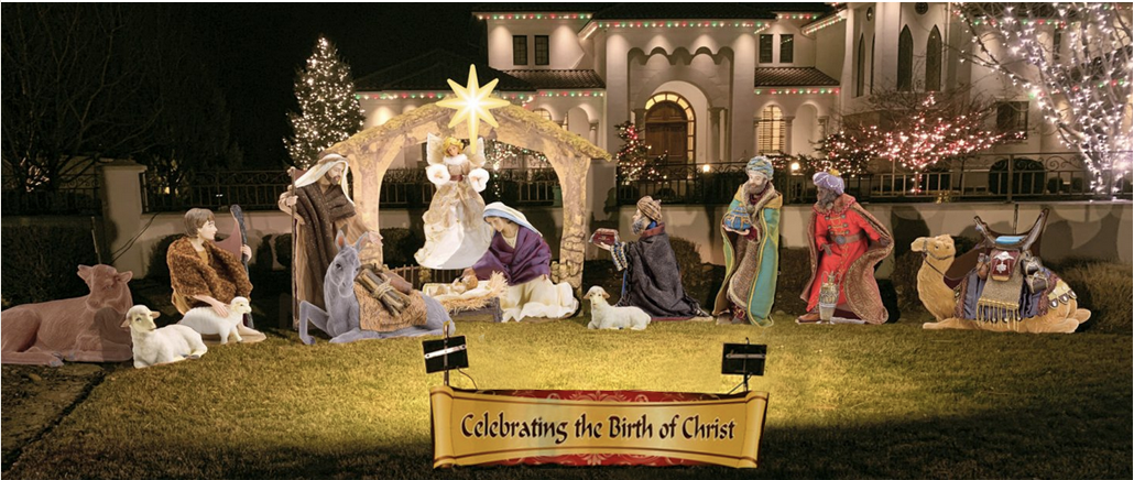 Complete outdoor Christmas Nativity display