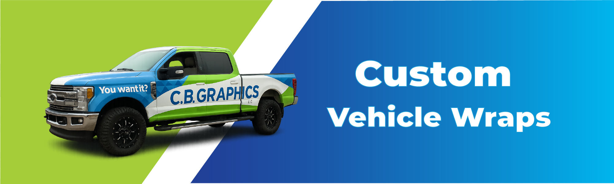 Cb Graphics custom vehicle wrap banner ad with truck