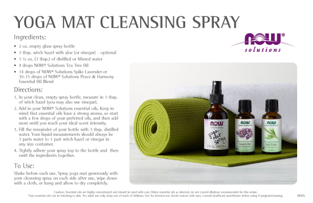 0835L - Yoga Mat Cleansign Spray Oil Recipe Cards