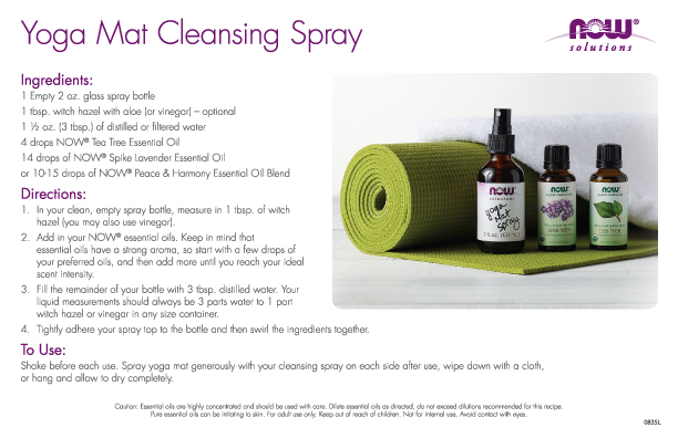 0835L - Yoga Mat Cleansign Spray Oil Recipe Cards