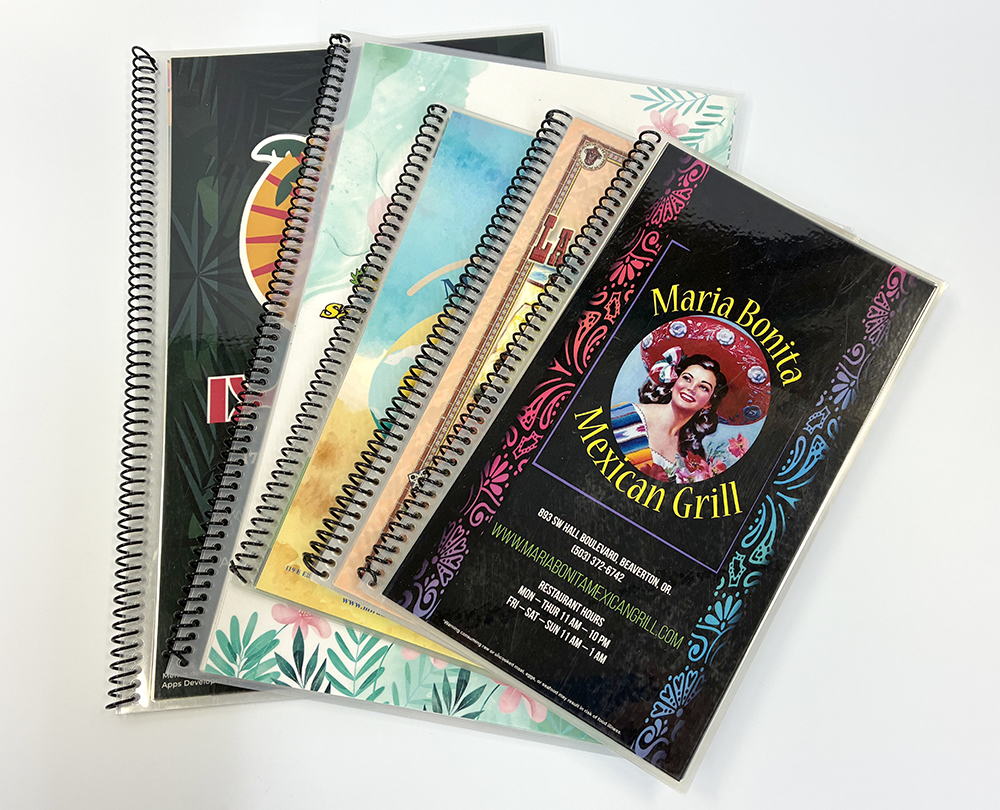 Coil Bound Laminated Menus