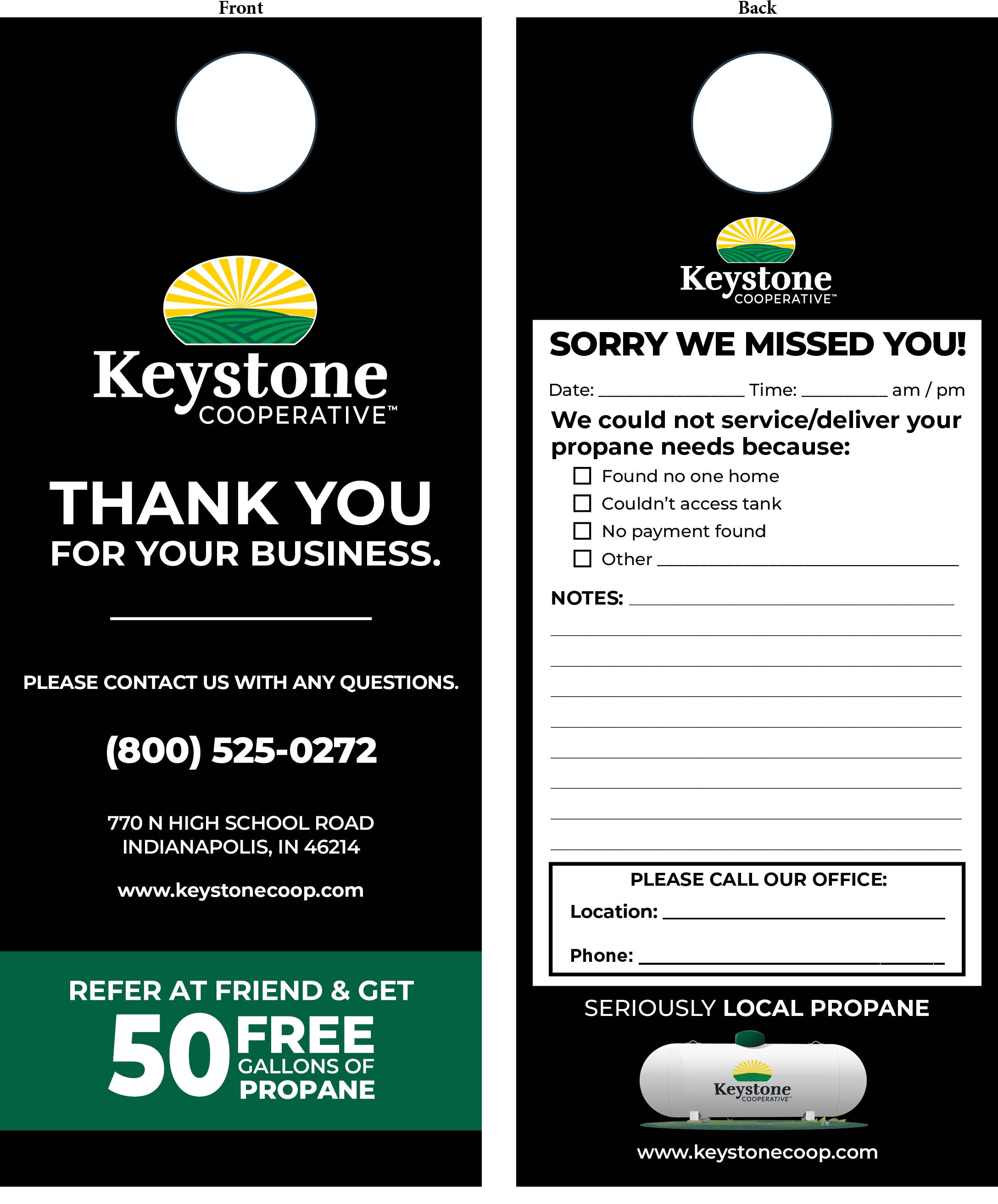 Propane Door Hanger