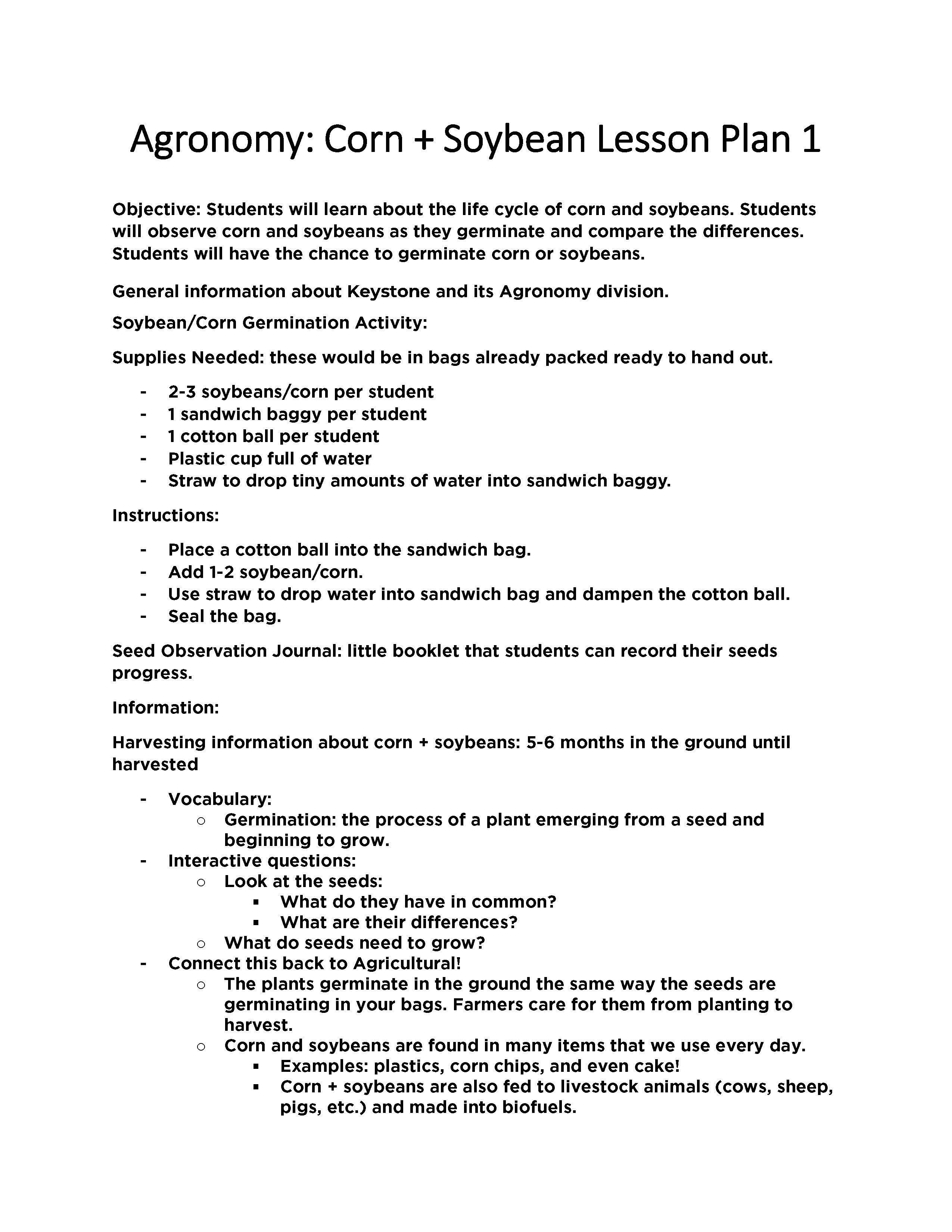 Ag in A Bag Downloadable Lesson Plans