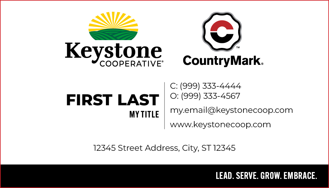 Keystone Business Cards with CountryMark Logo