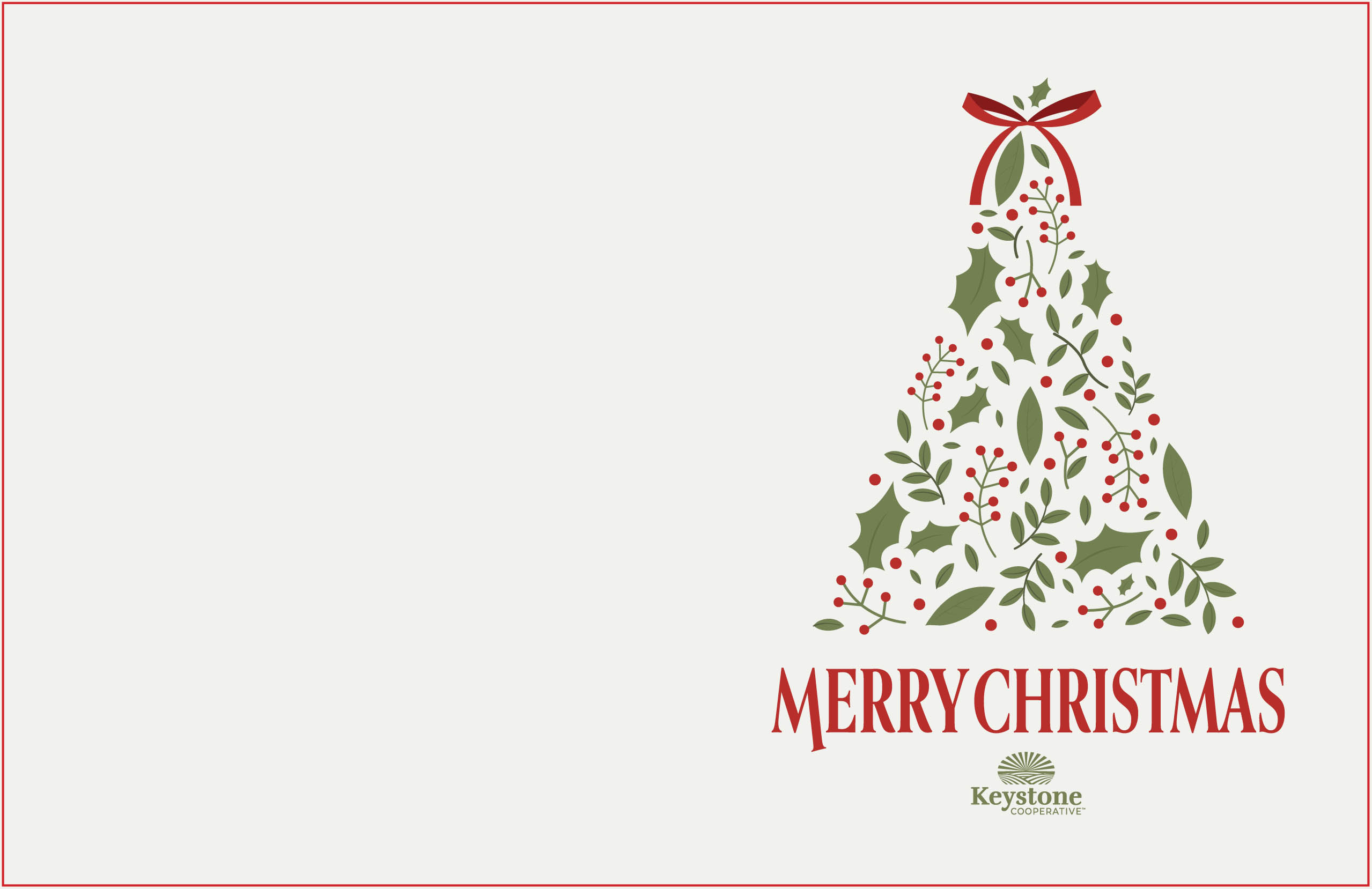 Folded Merry Christmas Tree Card(with blank envelopes)