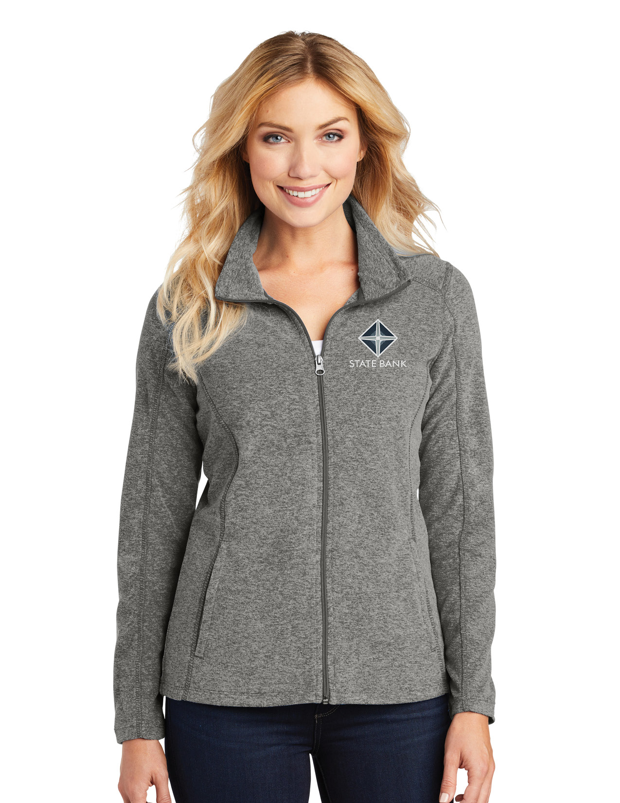 Ladies Heather Microfleece Full-Zip Jacket