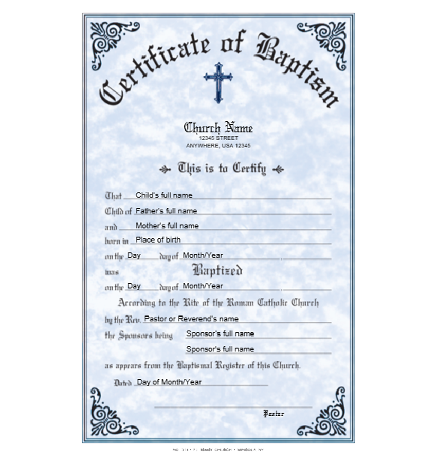 Customizable Church Certificates (7 options)