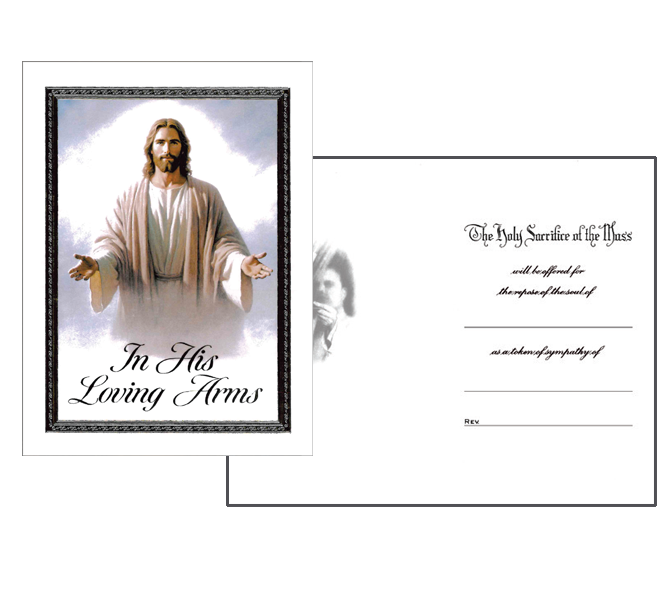 MC 62 Stock Mass Card -  In His Loving Arms