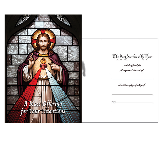 MC 83 Stock Mass Card -  Sacred Heart Stained Glass
