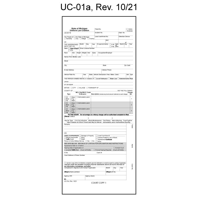 Uniform Law Citation UC-01a (10/21)