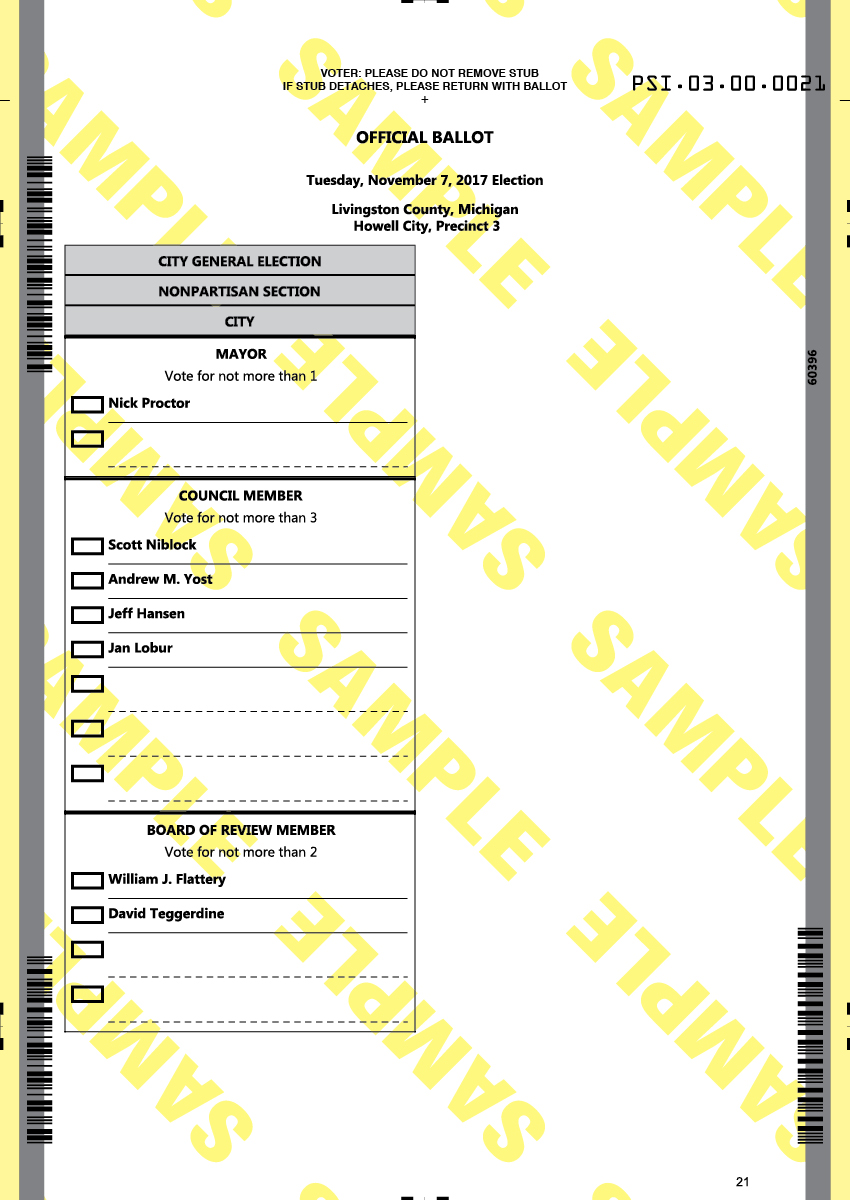 Sample Scan Ballot Printing Systems