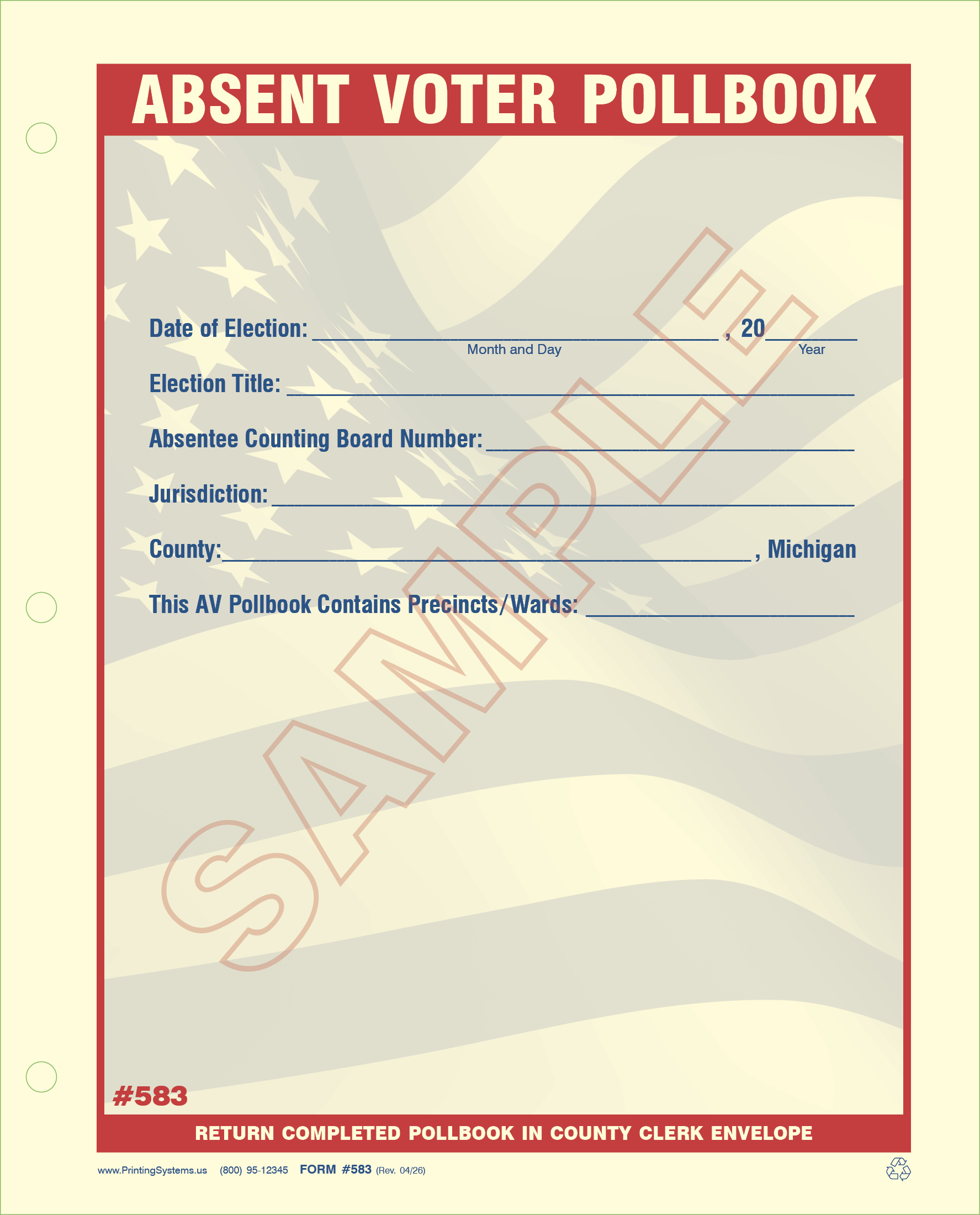 583 AV Poll Book (Multiple Precincts) REVISED 04/2026