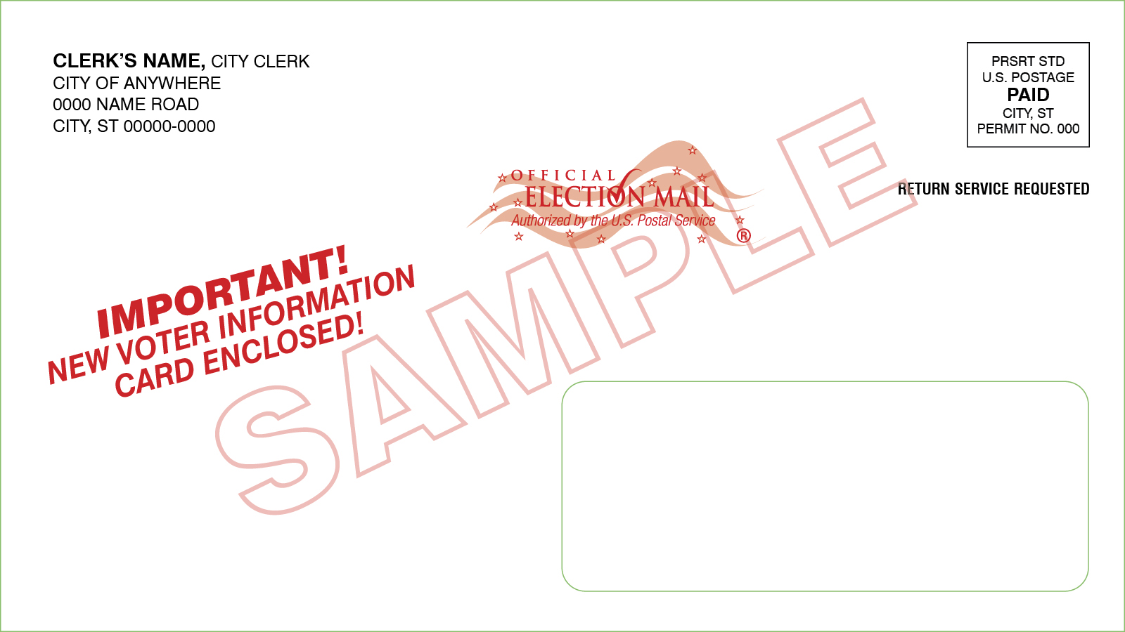 331 Window Envelope (For Voter Info Cards) - Custom