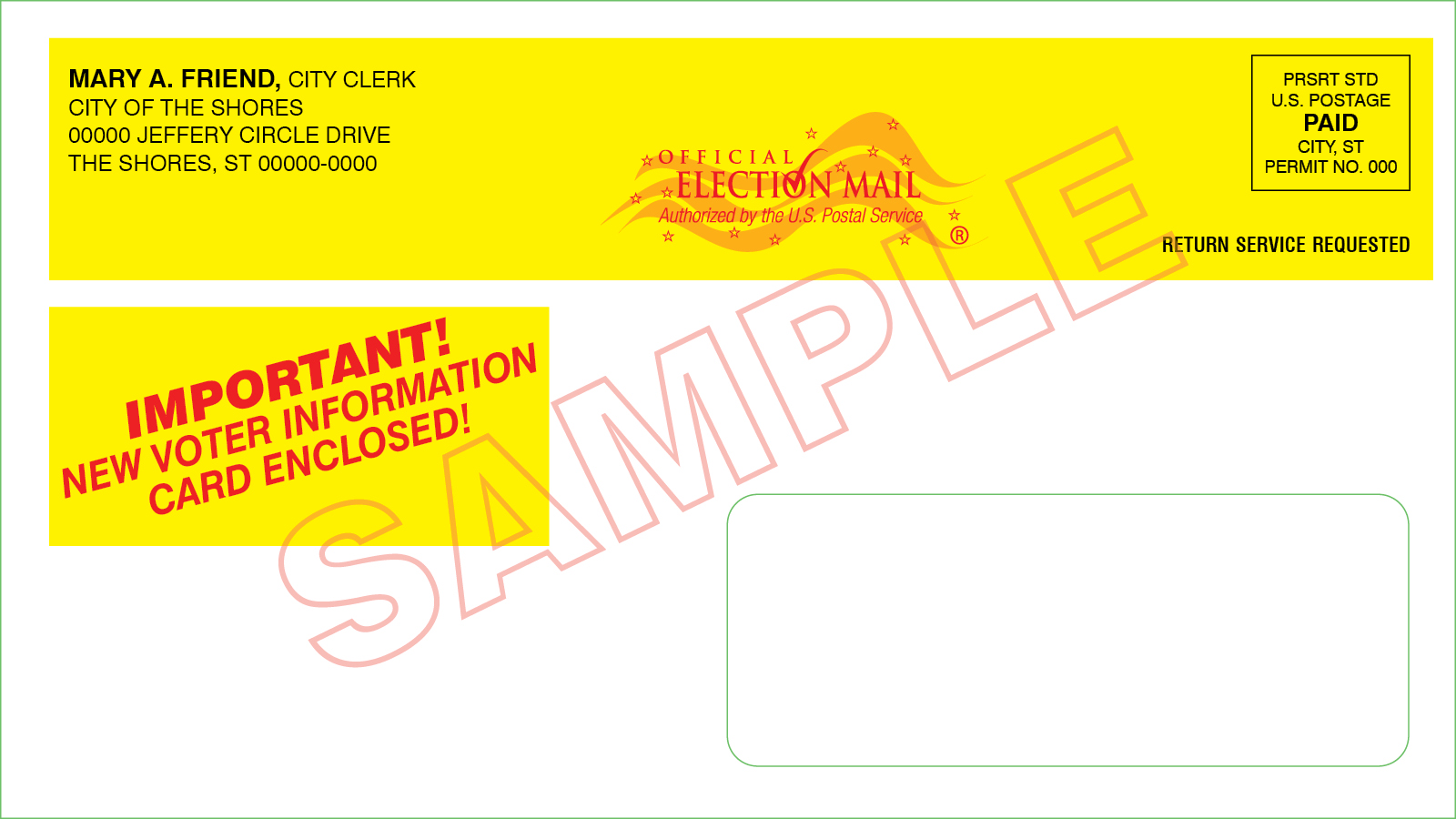 331 Window Envelope (For Voter Info Cards) - Custom