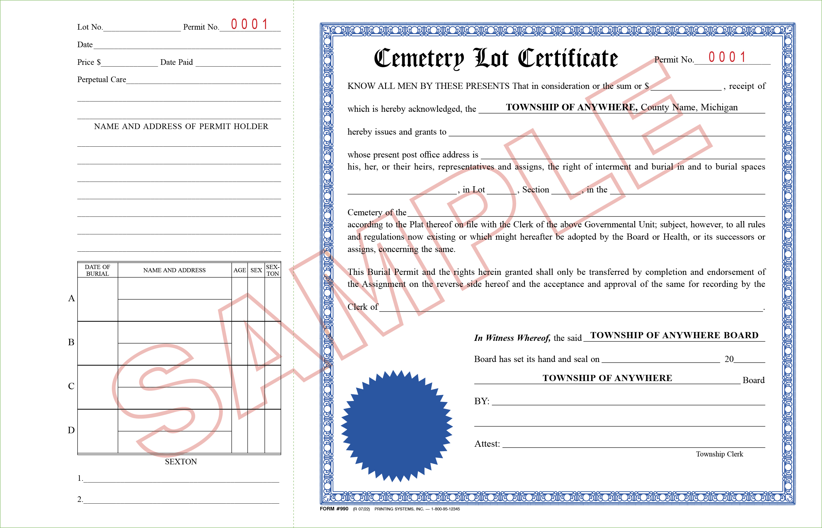 Cemetery Books - Custom