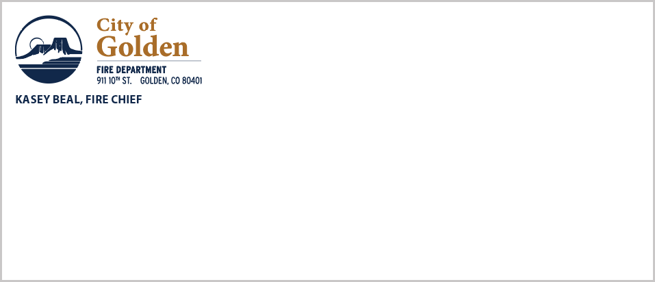 #10 Envelopes - City of Golden Fire Department