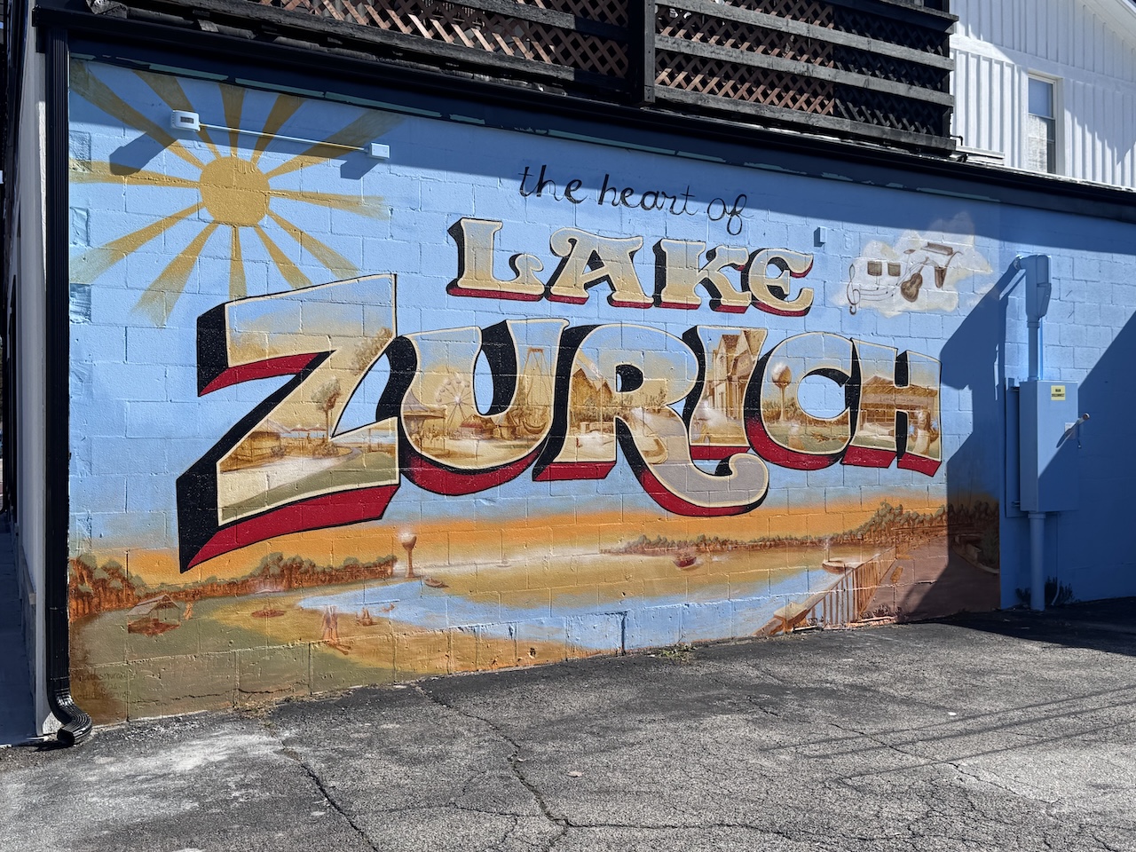 Lake Zurich Illinois -Painted town sign