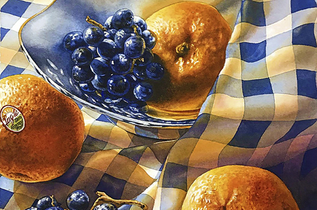 Grapes Looking Oranges watercolor print