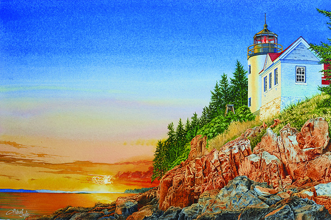 Guiding Lights watercolor print