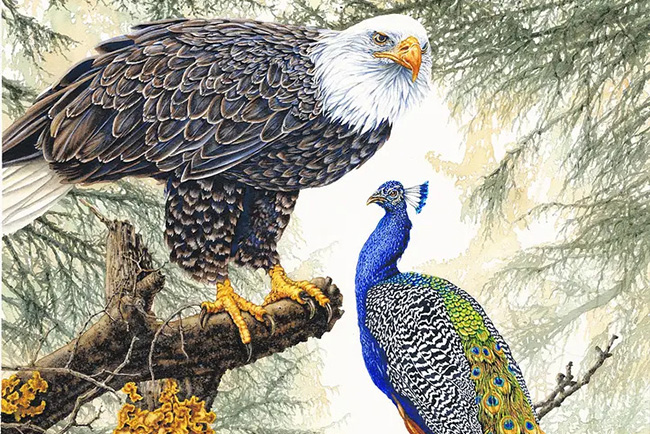 Unlikely Friends watercolor print