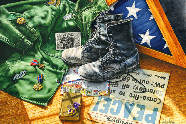 With Honor watercolor print