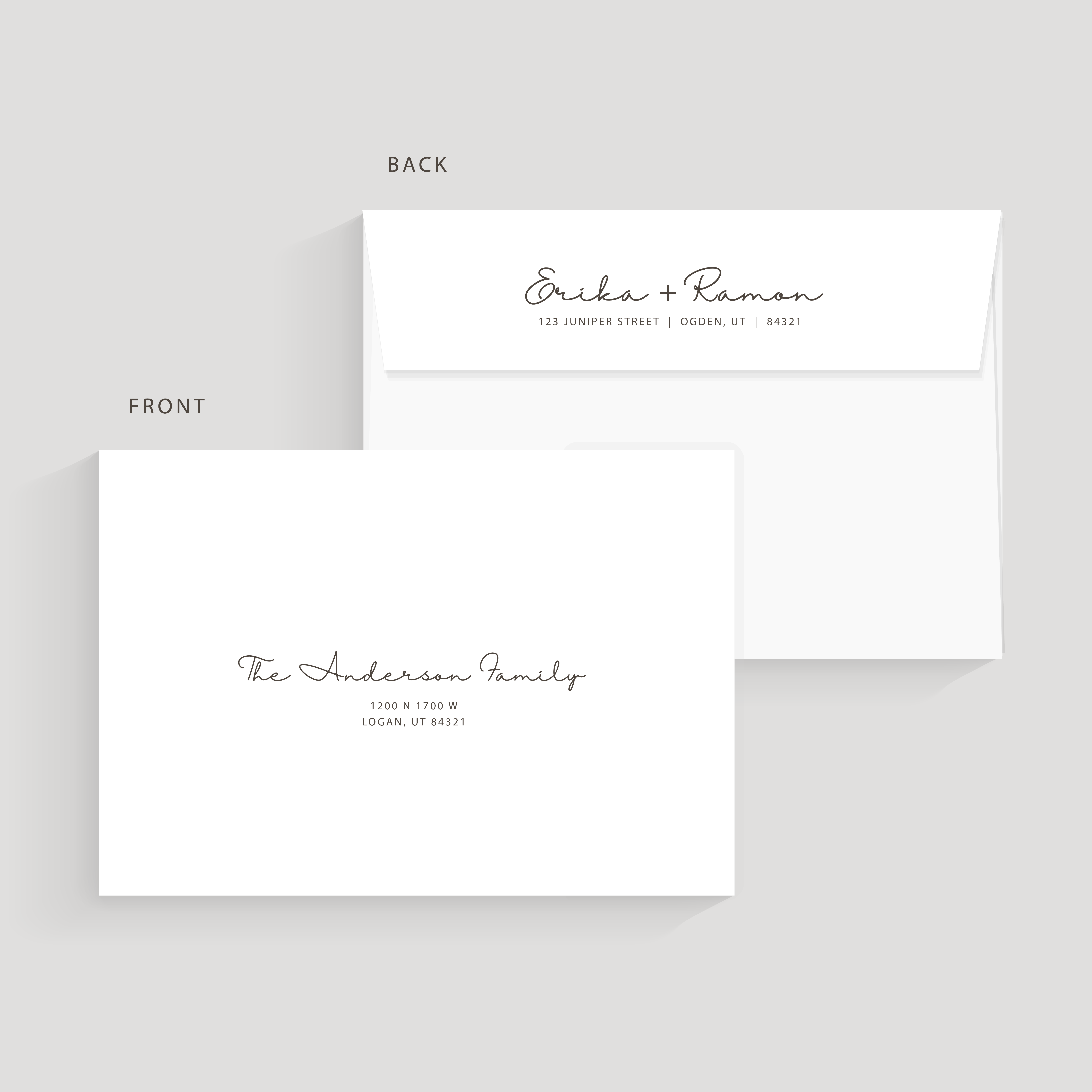 Printed Envelopes Front and Back