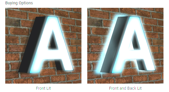 Front Lit and Back Lit Channel Letters Front Lit and Back Lit Channel Letters