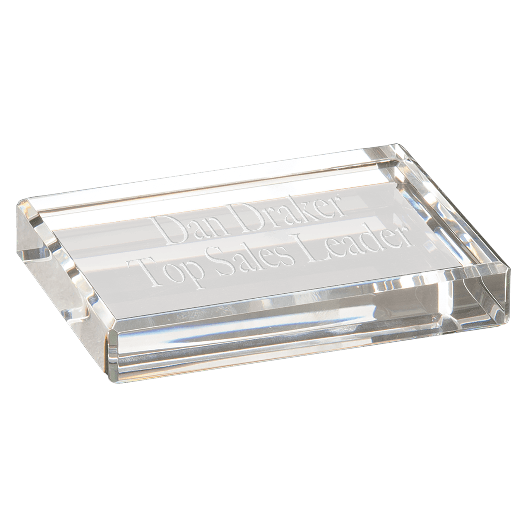 Laser Engraved Crystal Rectangle Paperweight 4"x3"