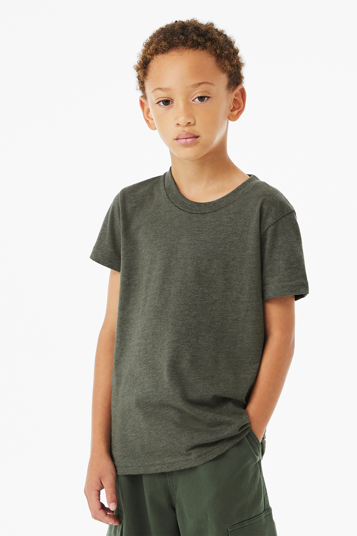 Youth Unisex Heather CVC Short Sleeve Tee - 