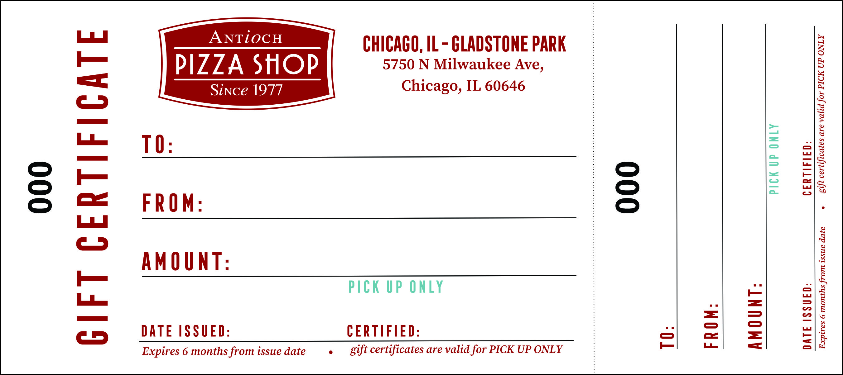 Chicago Gift Certificates
