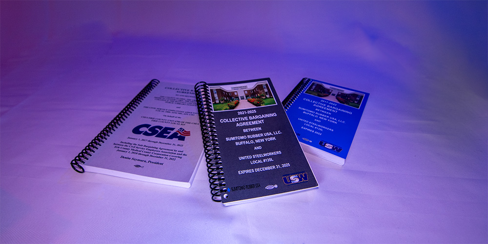 Multiple samples of spiral bound booklets