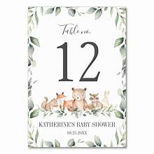 Baby Shower Table Numbers Flat Card