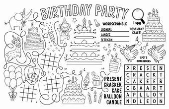 Birthday Placemats-Coloring