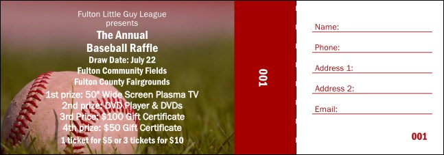 Fundraiser Raffle Tickets - NUMBERED