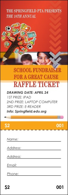 Fundraiser Raffle Tickets - NUMBERED