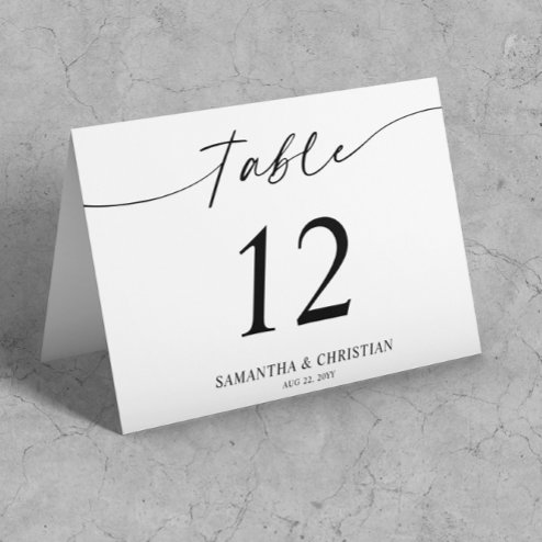 Table Numbers - Tent Card
